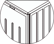 Ribbed external surface