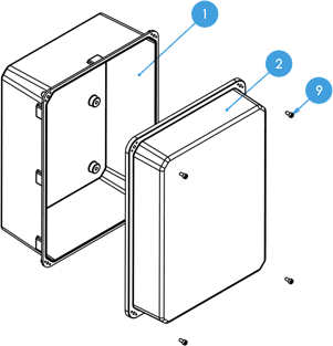 Enclosures construction -
tight polyester enclosures IP65 - version with transparent cover