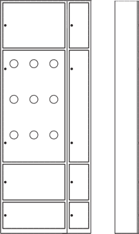 Multi-family metering electrical switchgears with a teletechnical part in a metal enclosure RP-ZTP + RP-ZTT 950x2450